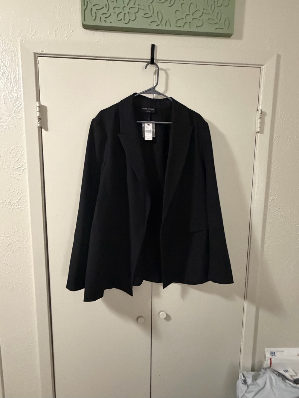 Lane Bryant Black Open-Front Draped Blazer